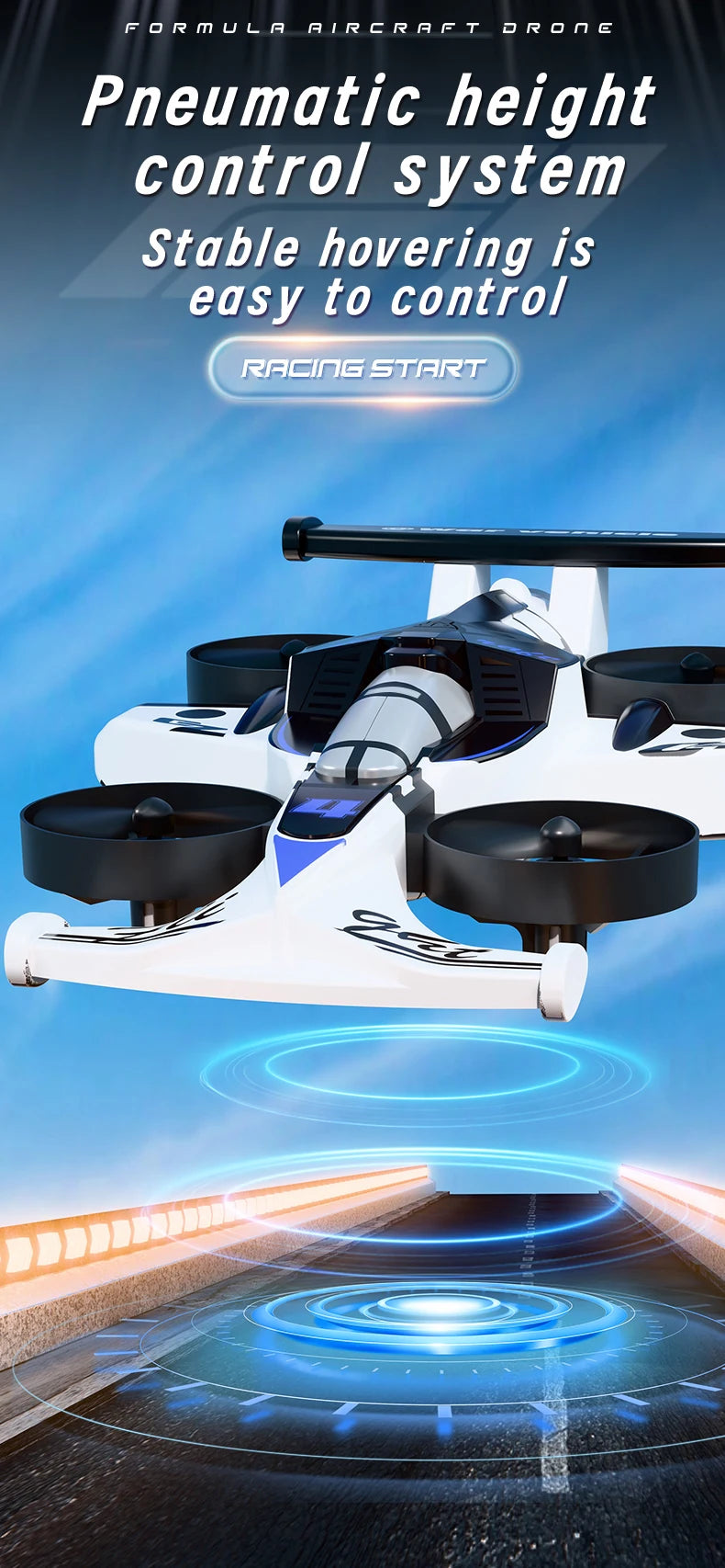 2-in-1 RC Stunt Drone Car - Foldable Aerial and Ground Vehicle White Violet Tidesmit