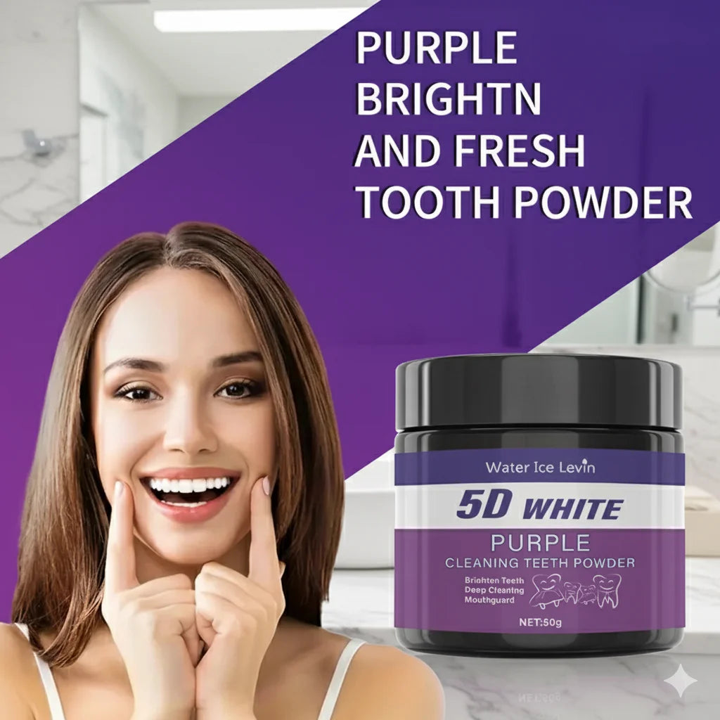 Tidesmit purple teeth whitening charcoal powder for deep stain removal and fresh breath oral care