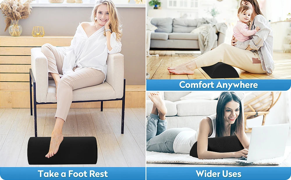 Memory Foam Under Desk Foot Rest - Ergonomic Support with Washable Cover Body Shaping Massage Equipment Tidesmit
