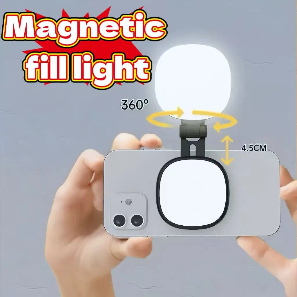 Magnetic Selfie Light for iPhone: 360 LED Ring with Mirror Tidesmit