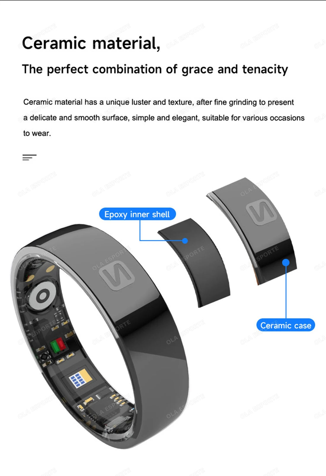 Smart Health Ring - Waterproof Fitness Tracker with Biometric Sensor Tidesmit