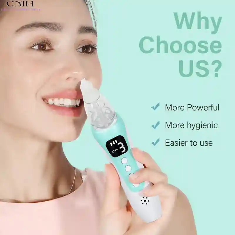Tidesmit Electric Nasal Aspirator, USB Rechargeable, 3 Suction Modes Back Massage Instrument Tidesmit