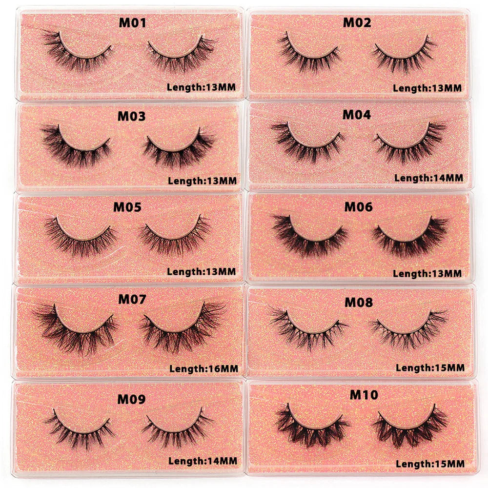 Tidesmit LEHUAMAO 12mm-15mm natural 3D mink lashes fluffy wispy false eyelashes for dramatic face makeup