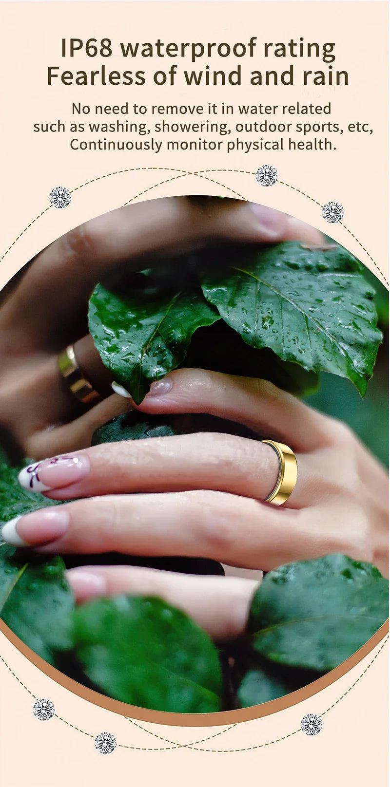 Smart Ring Multifunctional Health Tracker Heart Rate Blood Oxygen Monitor Waterproof Men Women Bluetooth Ring Sleep Fitness
