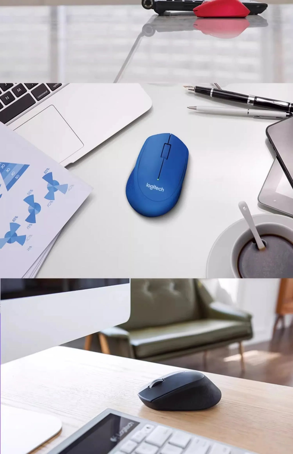 Logitech M280 Wireless Mouse Laptop Business Office Mouse Ergonomic Mouse USB Comfortable Colorful with Wireless 2.4G Receiver