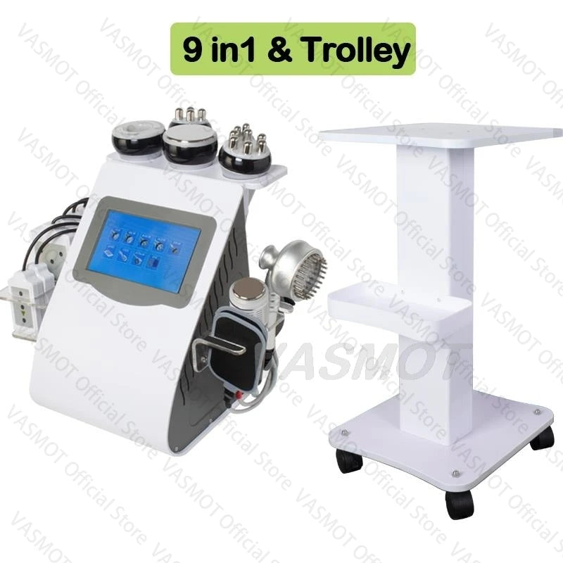 9-in-1 Ultrasonic Cavitation PMU Machine | Professional Skin & Beauty Kit Permanent Makeup Machines 9IN1 with Trolley