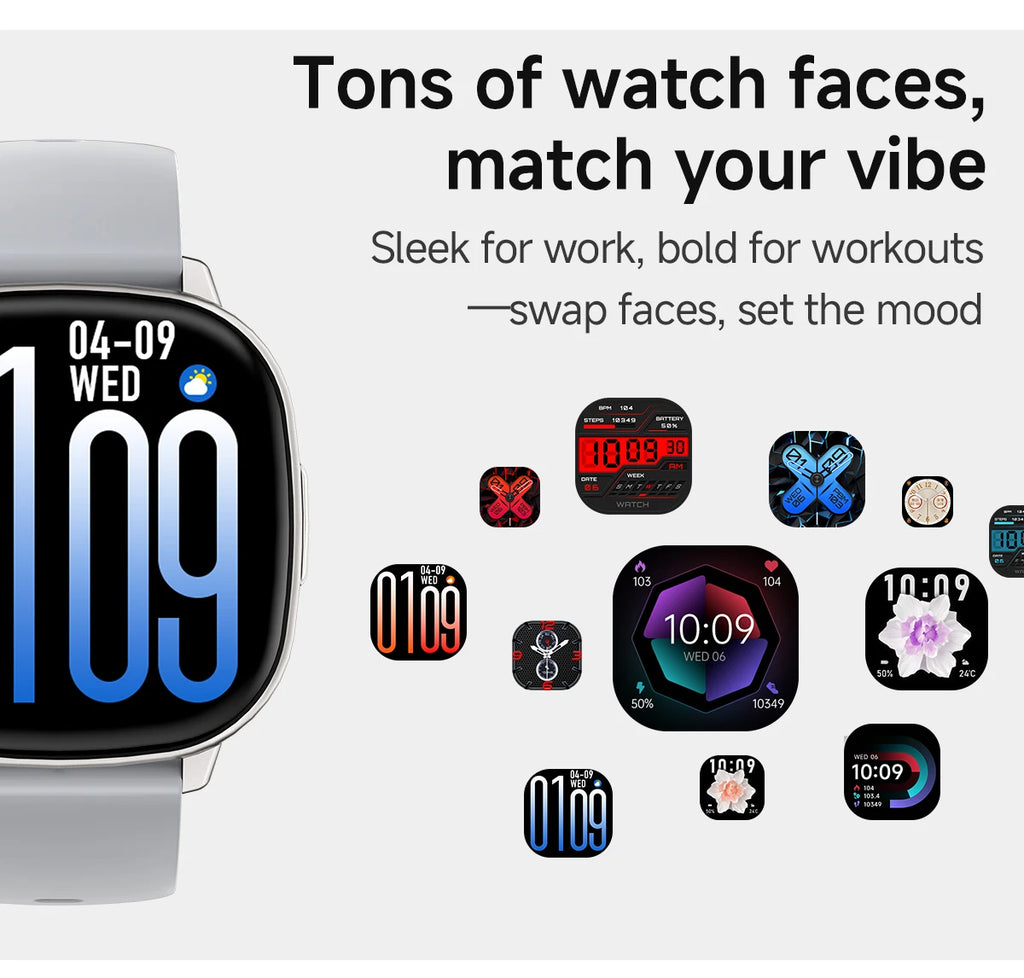 2026 New Fashion HD17 Air Smart Watch for Unisex Breathing Training Heart Rate Sleep Pressure Monitoring Waterproof BT Calling