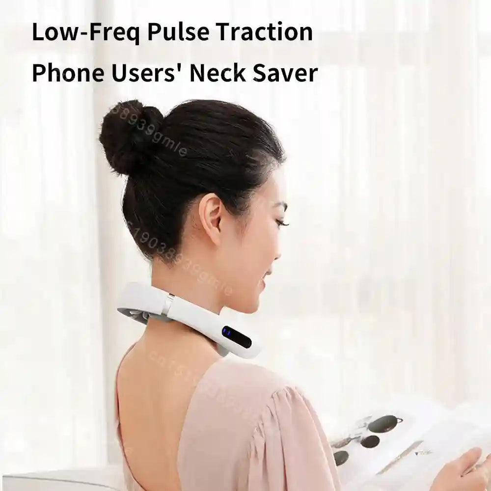 Electric Neck Massager with Heat and Shiatsu Therapy - Tidesmit White Relaxation Treatment Tidesmit