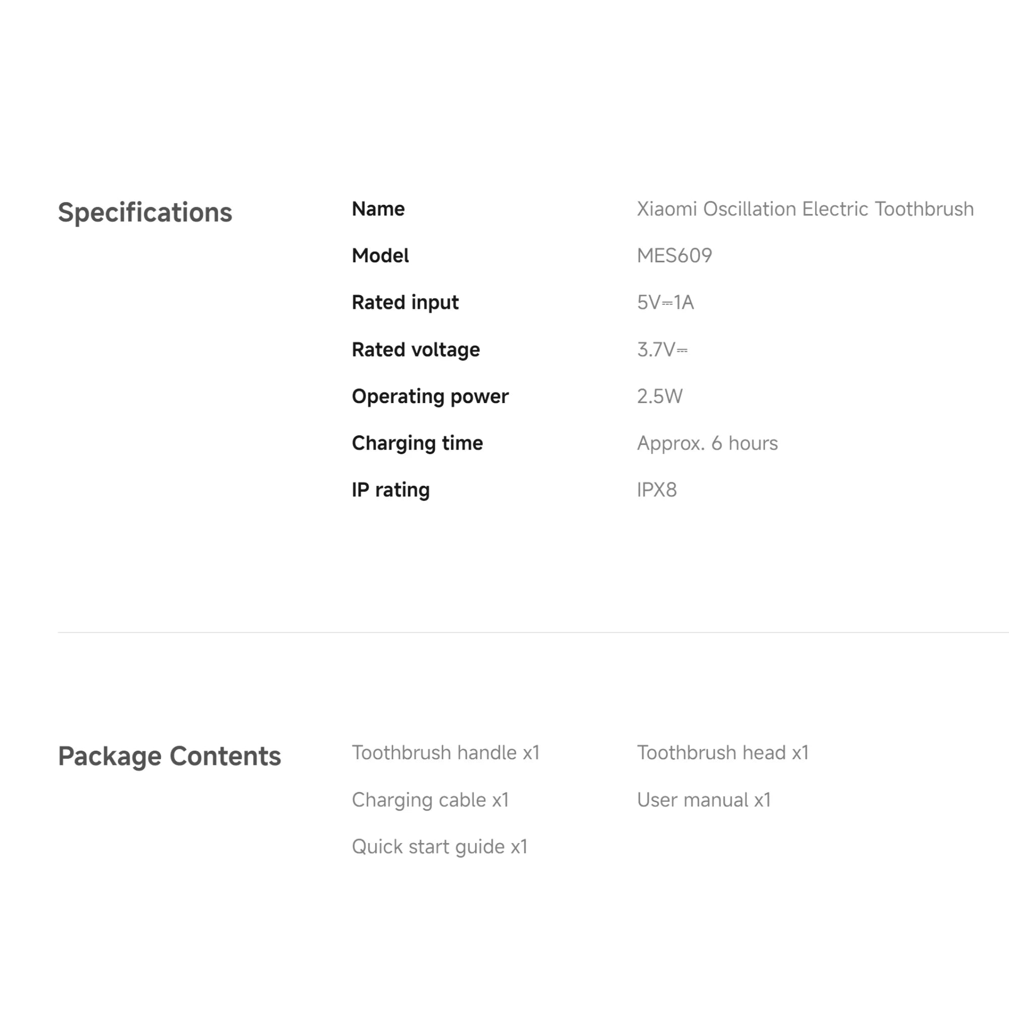 Xiaomi Oscillation Electric Toothbrush EU, Sonic Vibration Motor 2 Colours Shock-absorbing Copper-free Cleaning Brush Head 180-day Battery Life