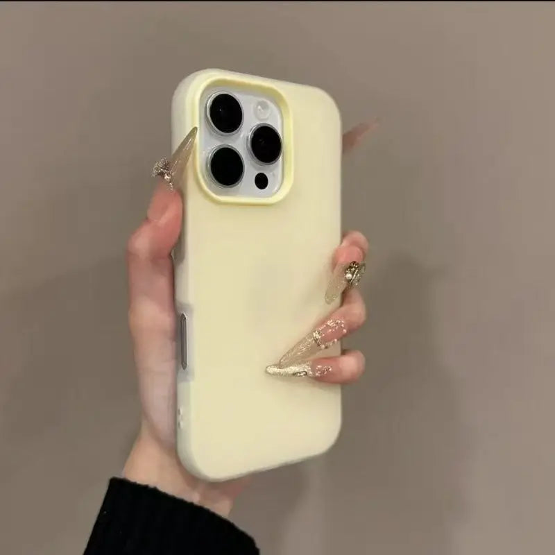 iPhone 17 Pro Max Case Soft Matte Silicone Shockproof Slim Fit Cover Light yellow Tidesmit