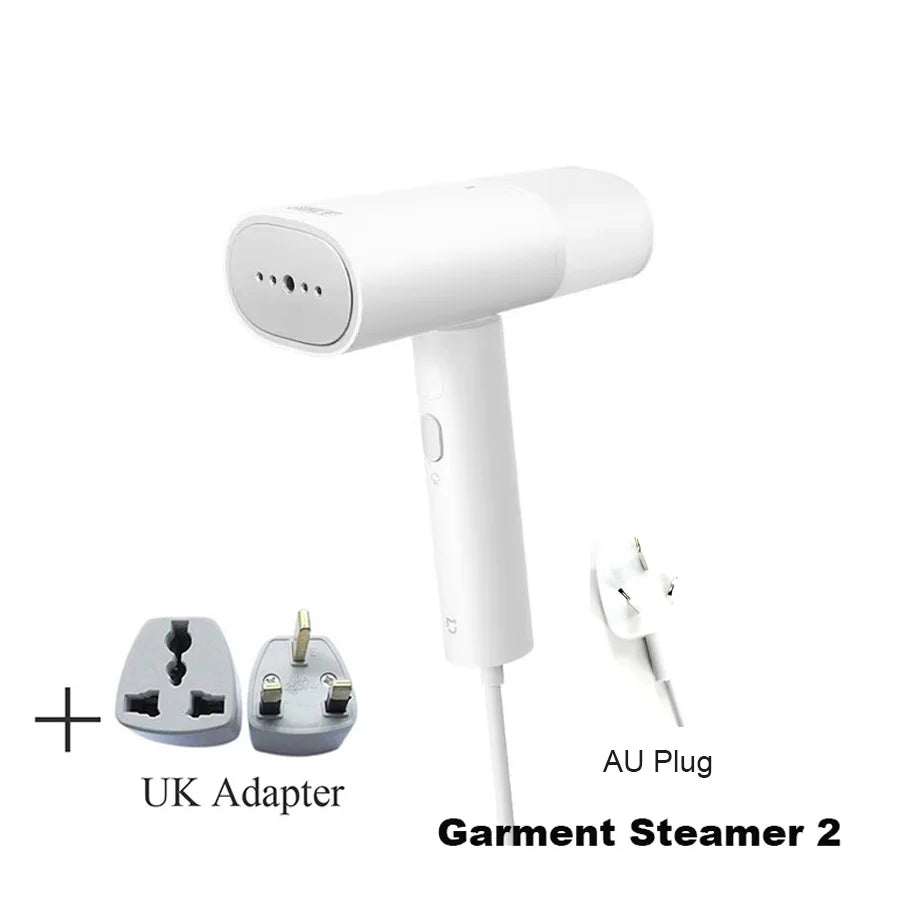 Tidesmit MIJIA 2 handheld garment steamer showing foldable design and portable steam cleaner nozzle for ironing
