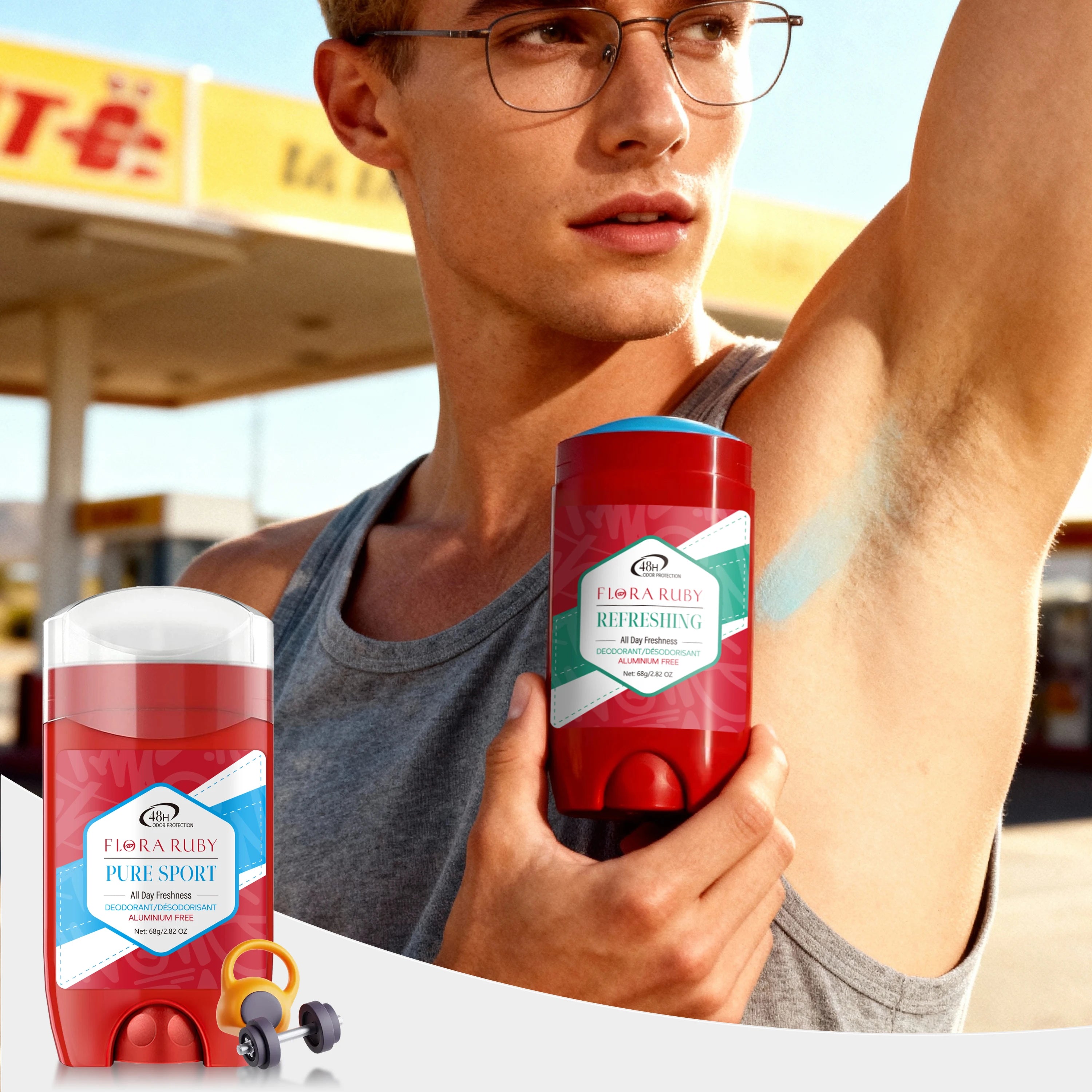 Tidesmit Flora Ruby 68g deodorant stick for men, long-lasting 48-hour odor protection and refreshing scent.
