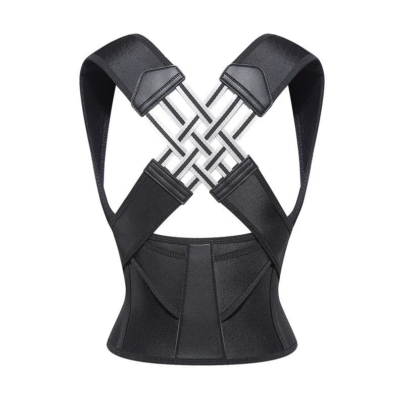 Adjustable Posture Corrector for Men Women, X-Cross Back Brace Shoulder Support Belt, Breathable Lumbar Corrector for Hunchback