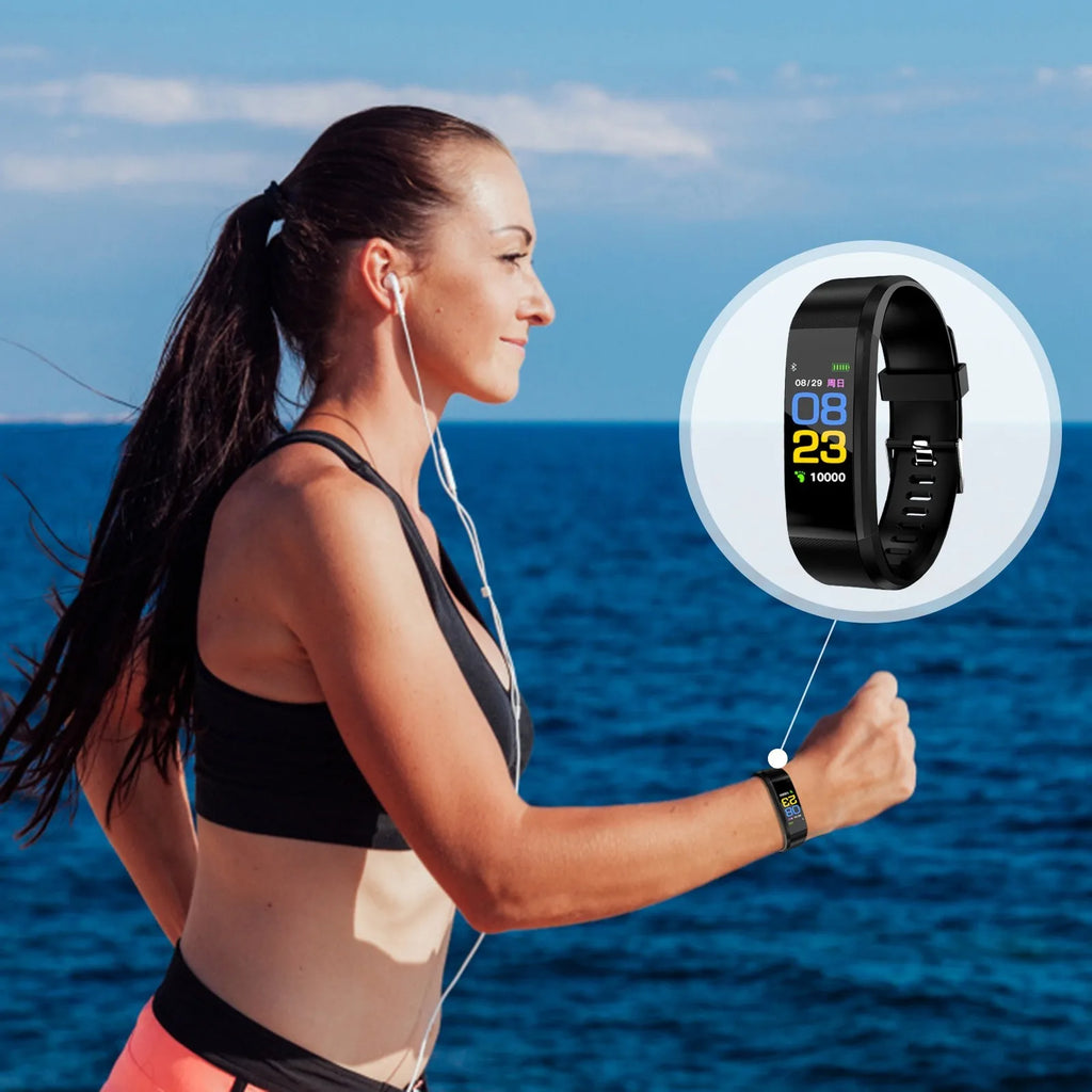 Waterproof Simple Smart Bracelet Sleep Detection Heart Rate Blood Pressure Blood Oxygen Sports Pedometer Watch For All People