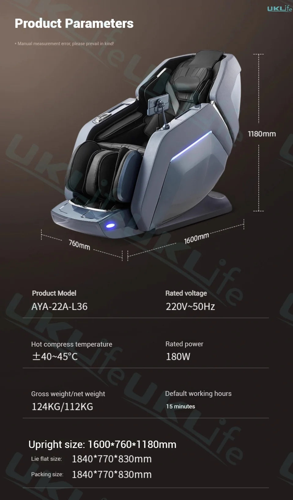 Tidesmit 4D Dual Core Full Body Massage Chair with Zero Gravity Relief Body Shaping Massage Equipment Tidesmit