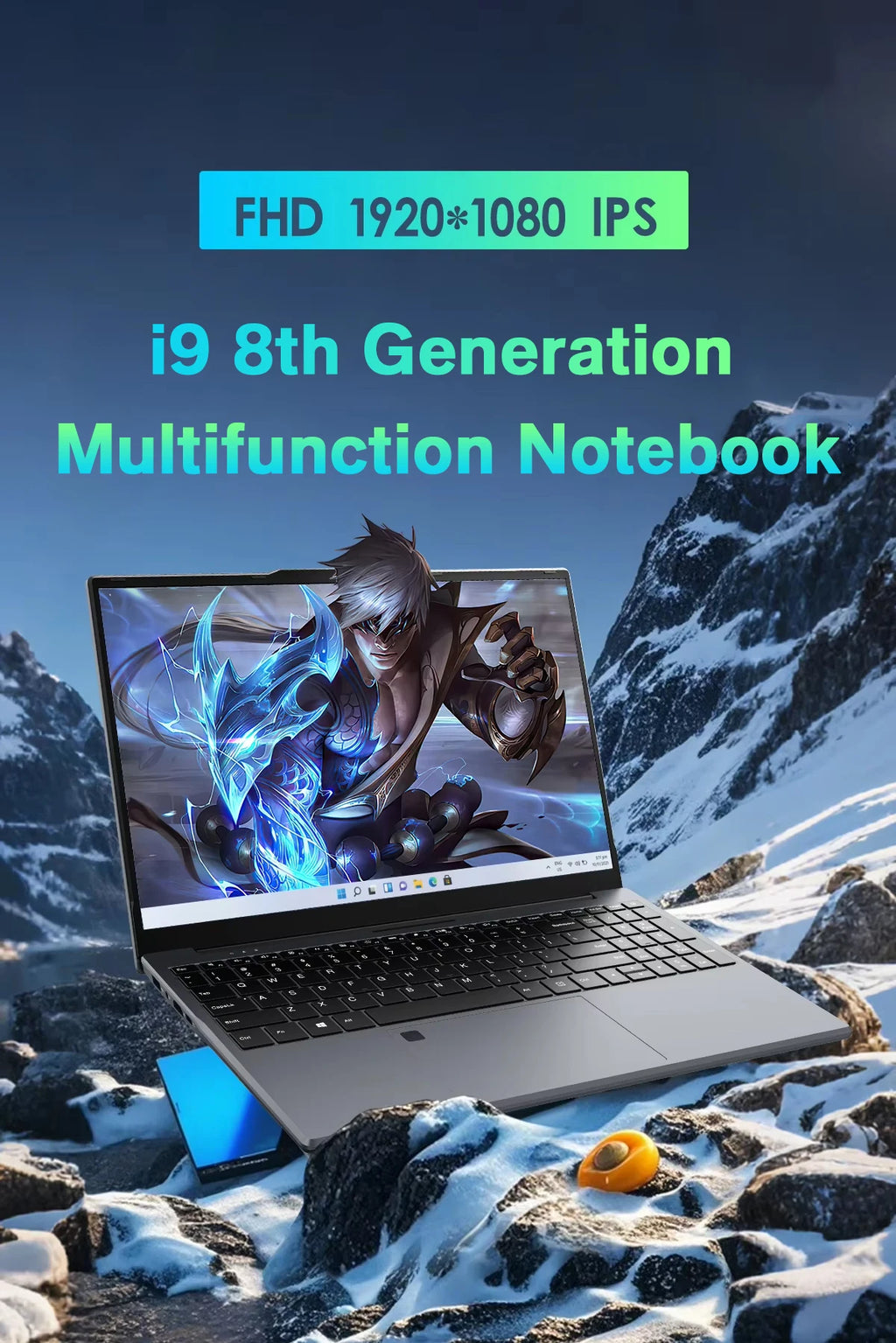 New 15.6 " Laptop Intel Core i9-10980HK 16GB RAM 1TB SSD Ultra Slim Gaming Laptop 1920*1080 Windows 11 Office Study Home Use