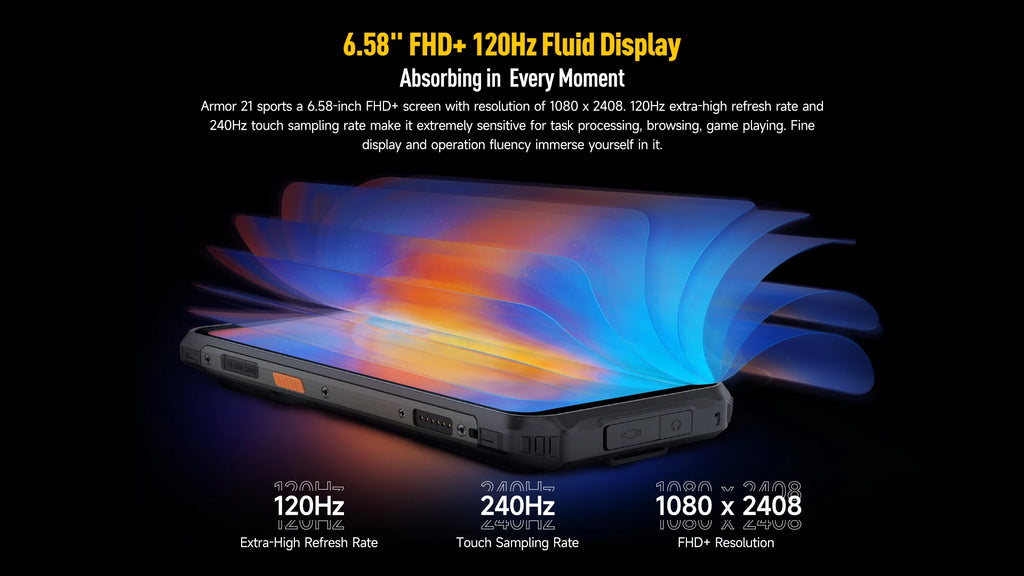 Ulefone Armor 21 16GB RAM 256GB ROM ，Android15  Helio G99 6nm, 64MP Camera,24MP Night Vision Camera ,9600mAh.6.58"120Hz.NFC