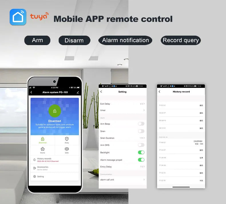 Wifi GSM Home Security Alarm System with Alexa and App Control Tidesmit