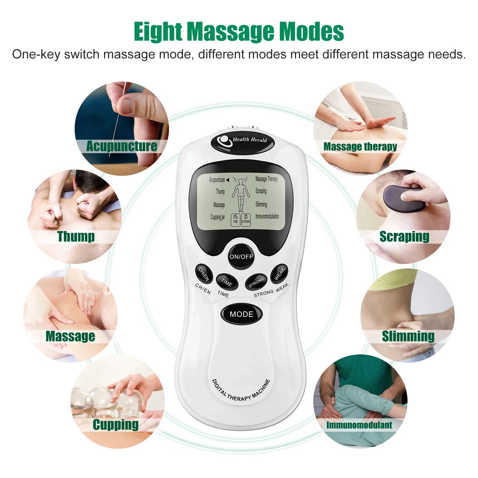 EMS Tens Unit Muscle Massager: Portable Deep Tissue Pain Relief Body Shaping Massage Equipment Tidesmit