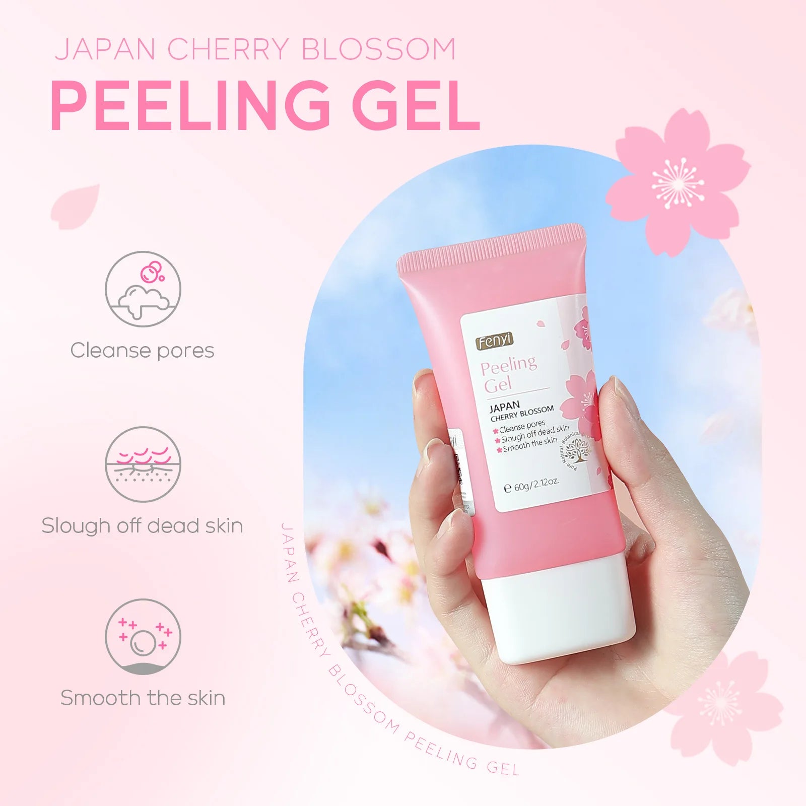 Cherry Blossom Exfoliating Gel - Deep Cleaning & Hydrating Formula 60g Scrubs Treatments Tidesmit