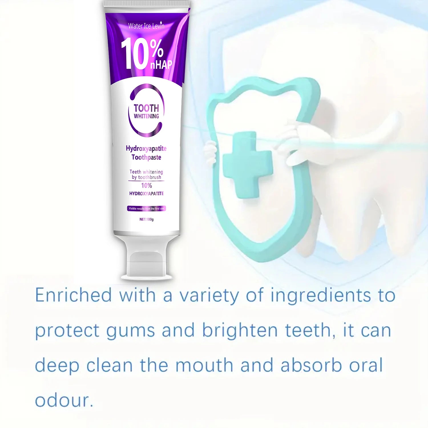 Tidesmit 10% Nanoh Hydrogen Oxide teeth whitening toothpaste for deep daily cleaning and confident fresh breath