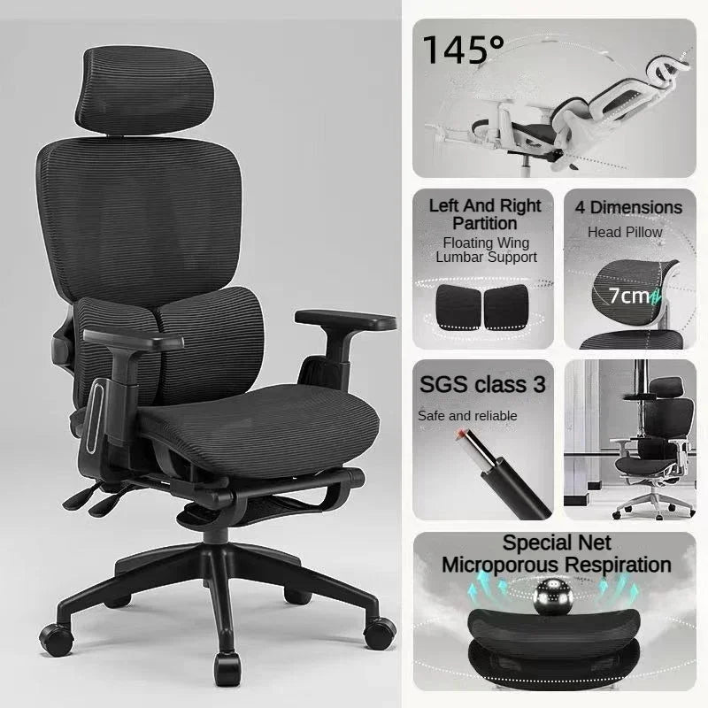 Massage Office Chair with Adjustable Lumbar Support - Ergonomic Tidesmit Massage Chairs Black frame black Tidesmit