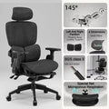 Massage Office Chair with Adjustable Lumbar Support - Ergonomic Tidesmit Massage Chairs Black frame black Tidesmit
