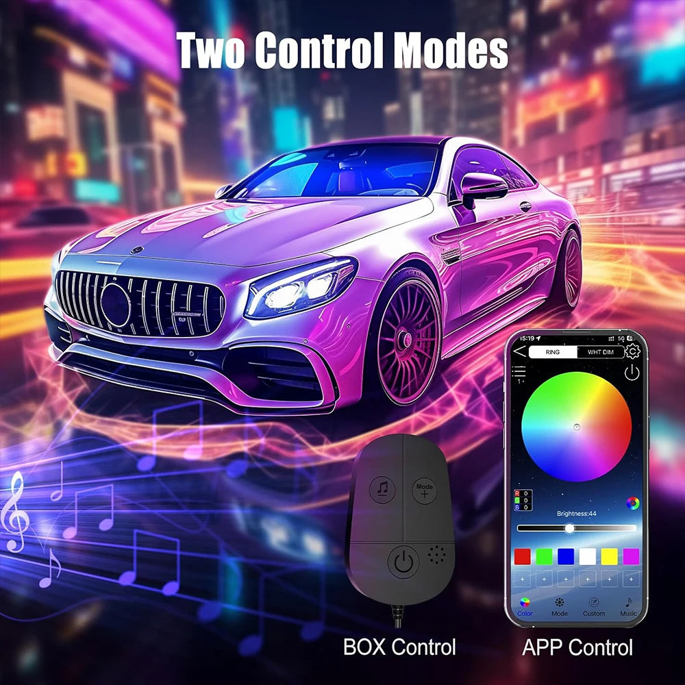 Ambient Car LED Footwell Lights – App Controlled Interior Lighting Tidesmit