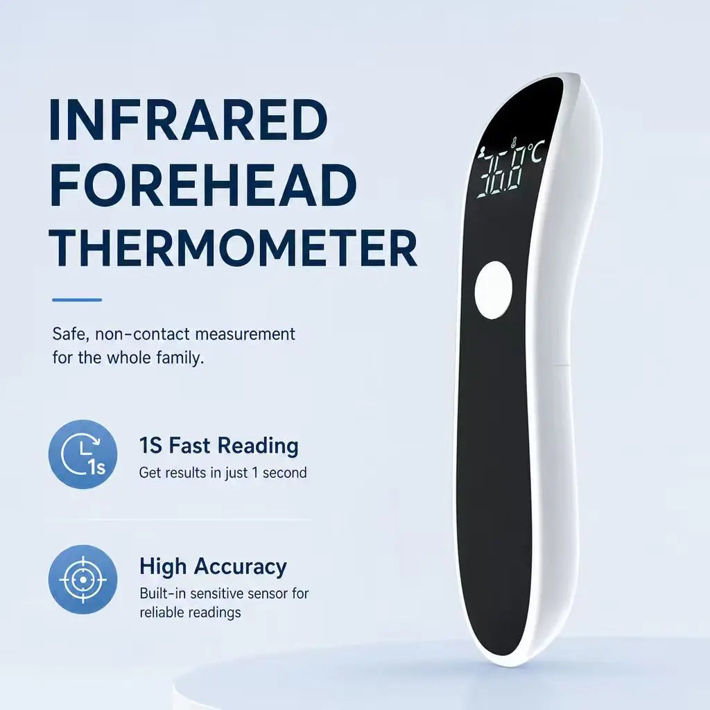 AiQUE 1S Fast Reading Infrared Forehead Thermometer Digital Medical Termometro Body Fever Baby&Adult Household Fever Detector