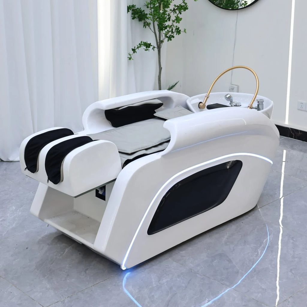 Massage Shampoo Bed for Salons – Ergonomic Hair Wash Station with Heat Massage Chairs Tidesmit