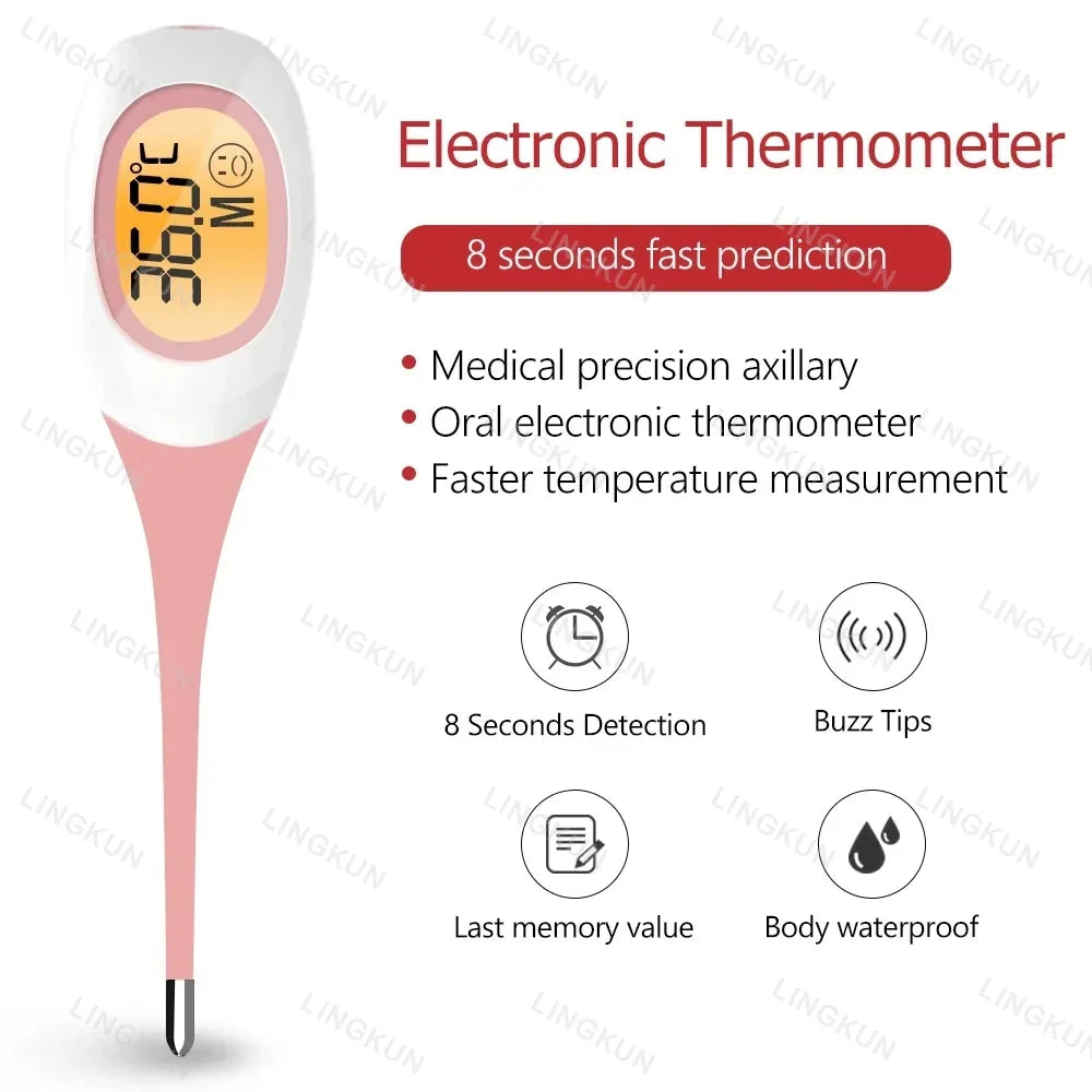 Hot Baby Digital Underarm Electronic Thermometer 8 Seconds Fast Measurement Celsius Fahrenheit Soft Head Oral Body Temperaturer