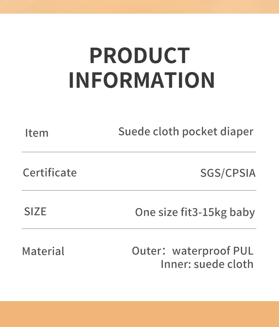 HappyFlute Fashion Style Hot Sale 3-15kg Baby Super Soft Suede Cloth Inner Fabric Reusable&Washable Eco-friendly Pockete Diaper