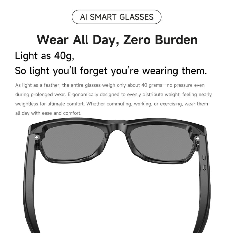 AI Smart Glasses with Camera & Translator - Black Frames by Tidesmit Tidesmit