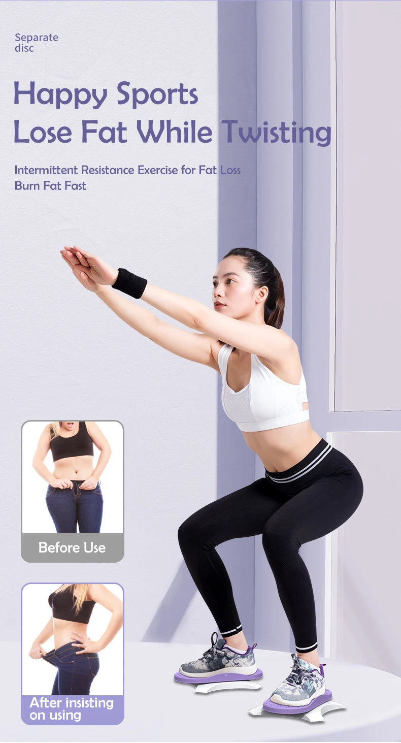 Waist Twisting Disc for Core Fitness – Non-Slip Purple Tidesmit Body Shaping Massage Equipment Tidesmit