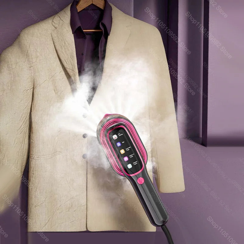 Tidesmit portable handheld garment steamer showing steam nozzle and water tank for travel ironing convenience