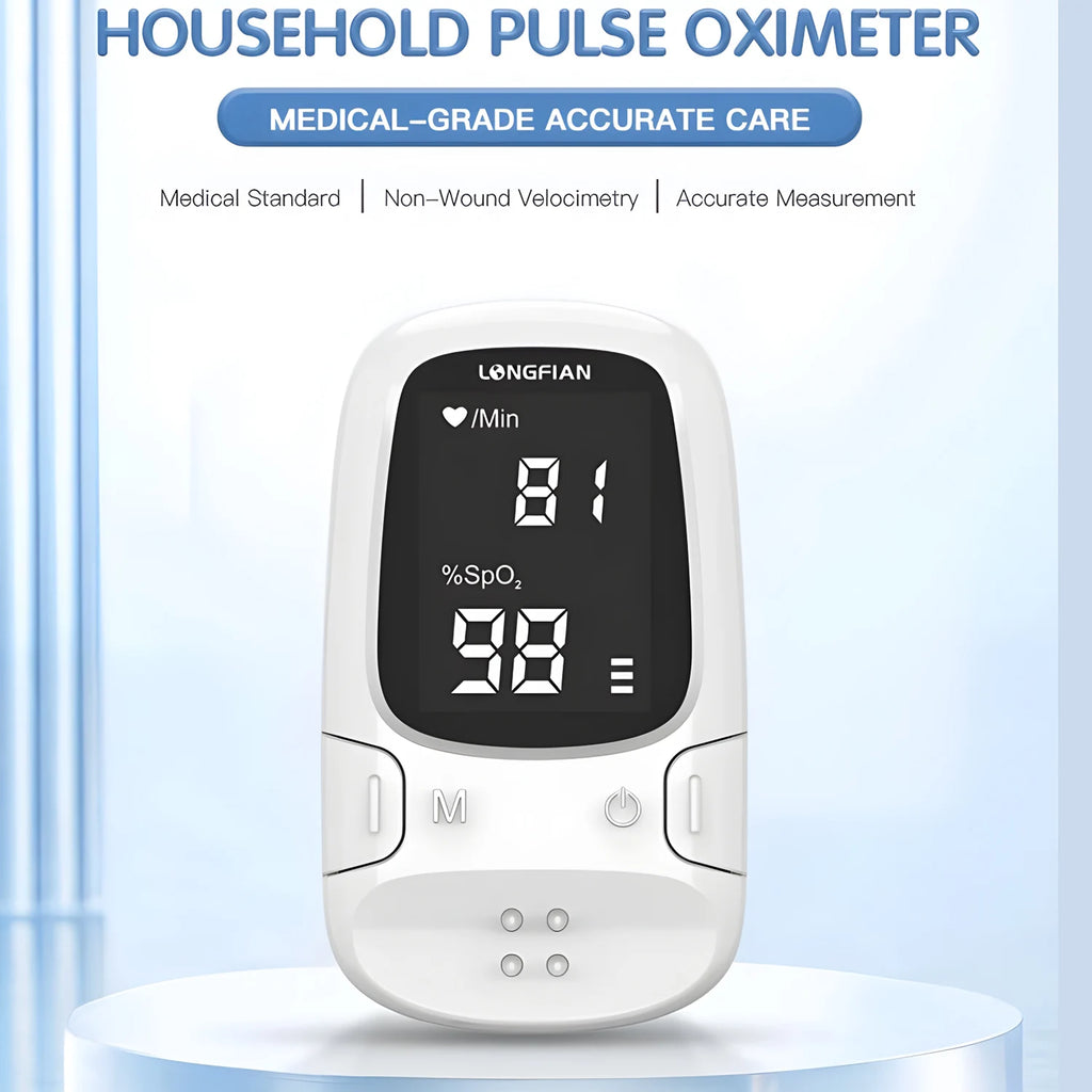 Fingertip Pulse Oximeter SpO2 Monitor Oxygen Saturation Monitor Pulse Rate Measuring Gauge Device Heart rate monitor
