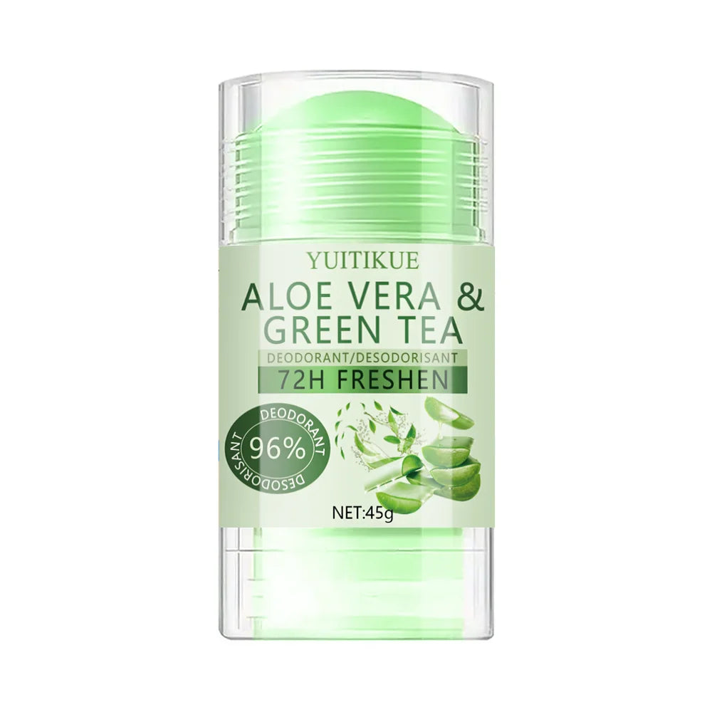 Tidesmit Aloe Vera & Green Tea deodorant stick, 96% natural 72H odor protection and sweat control for underarms.