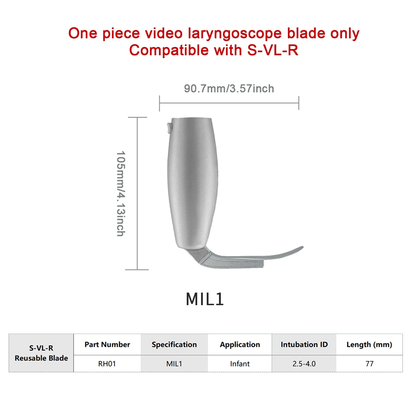 Accessories for Video Laryngoscope Stainless Steel Blades, Laryngeal Mask Airway, guide wire, and Screen