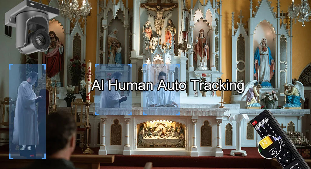 Runpu 4K60FPS NDI Camera POE 12X 20X Zoom AI Tracking PTZ Camera SDI HDMI USB POE IP Conference Camera for Church Live Streaming