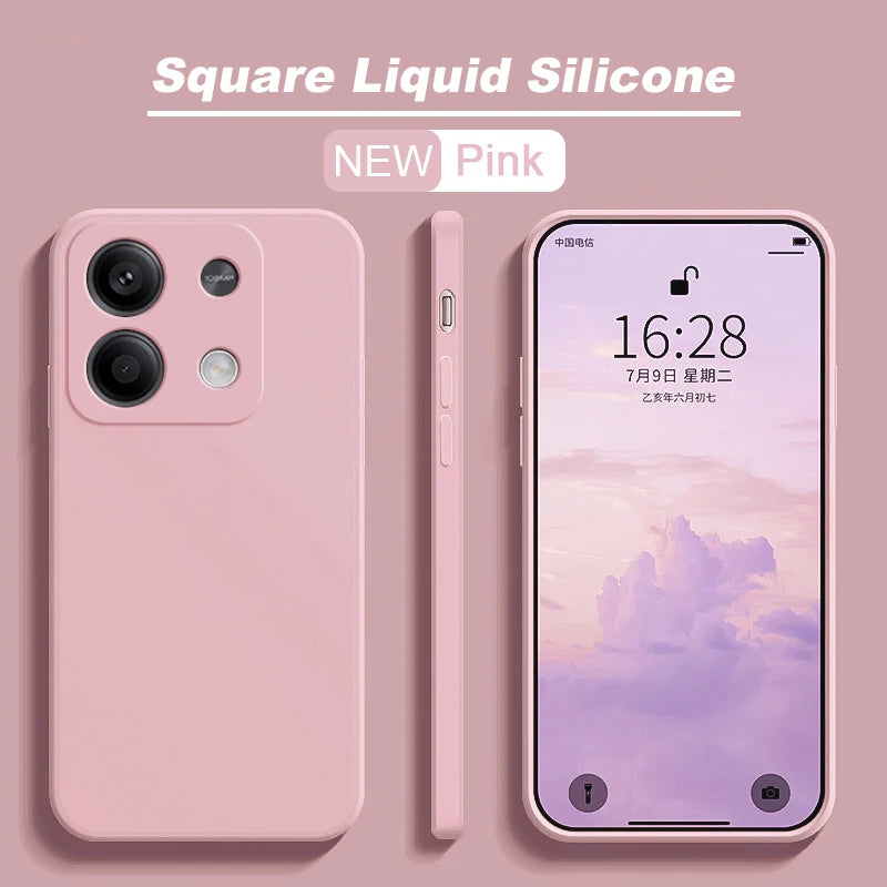Redmi Note 13 Liquid Silicone Case - Slim Shock-Absorbing Cover Pink Tidesmit