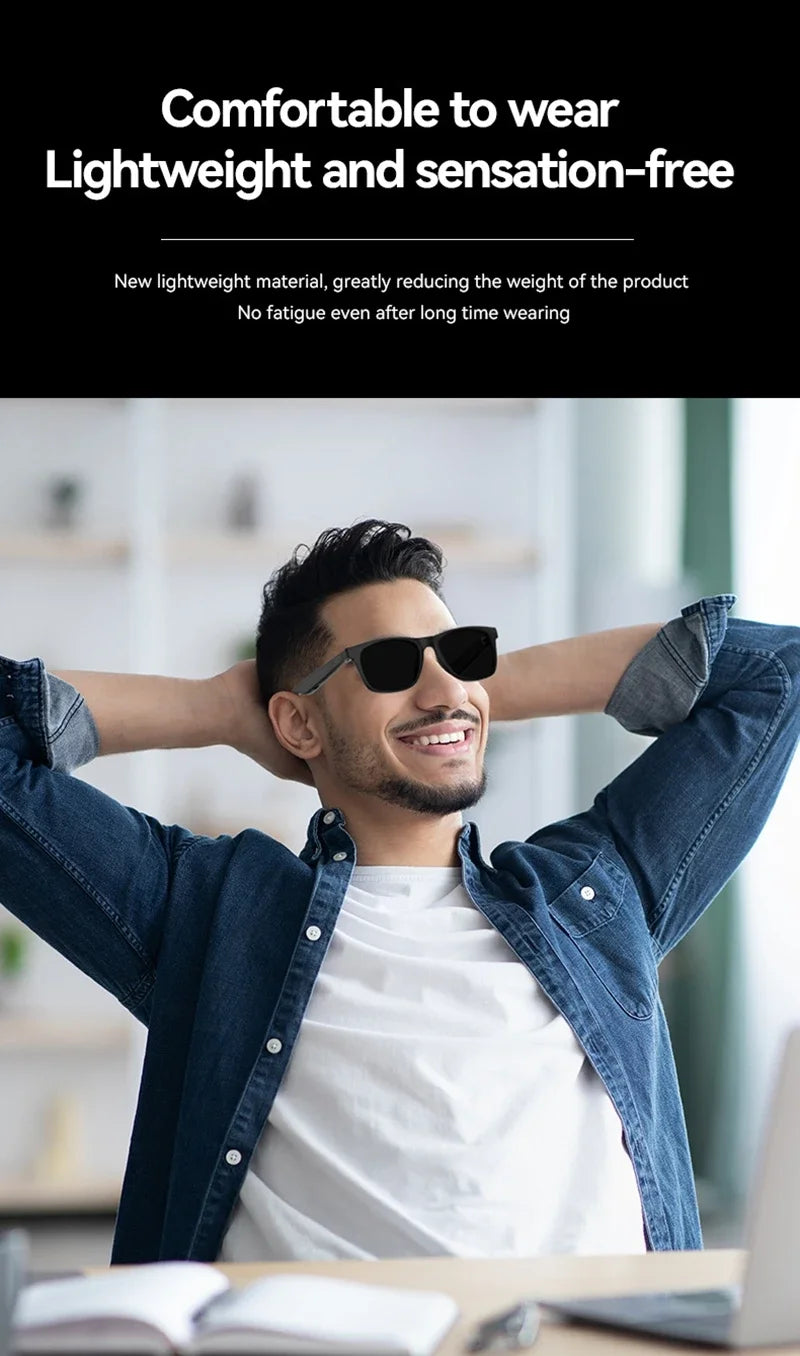 AI Smart Glasses with 4K Camera & Bluetooth Audio - Black by Tidesmit Tidesmit