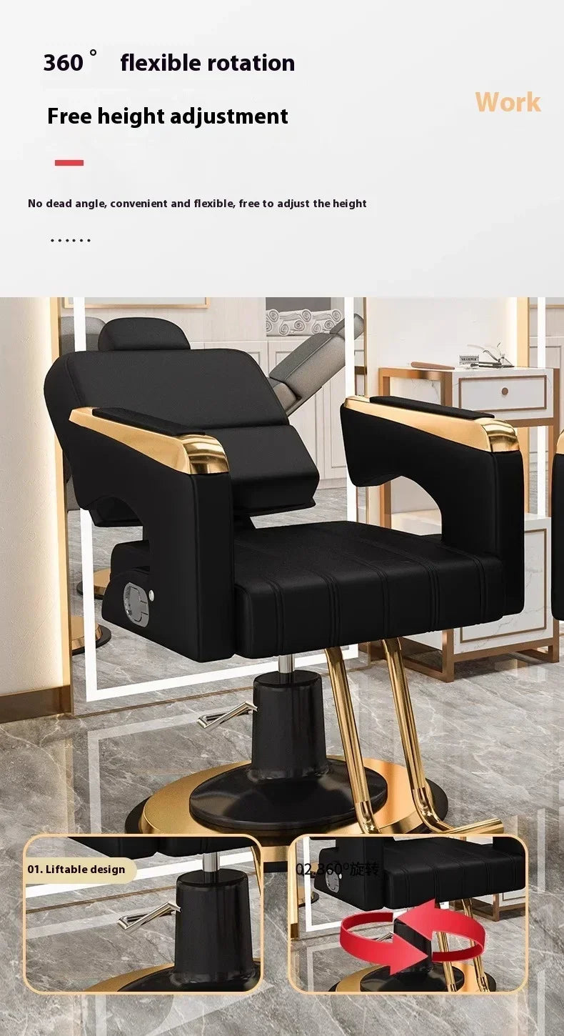 Barber Shop Hydraulic Chair: 360-Degree Swivel Salon Seating Massage Chairs Tidesmit