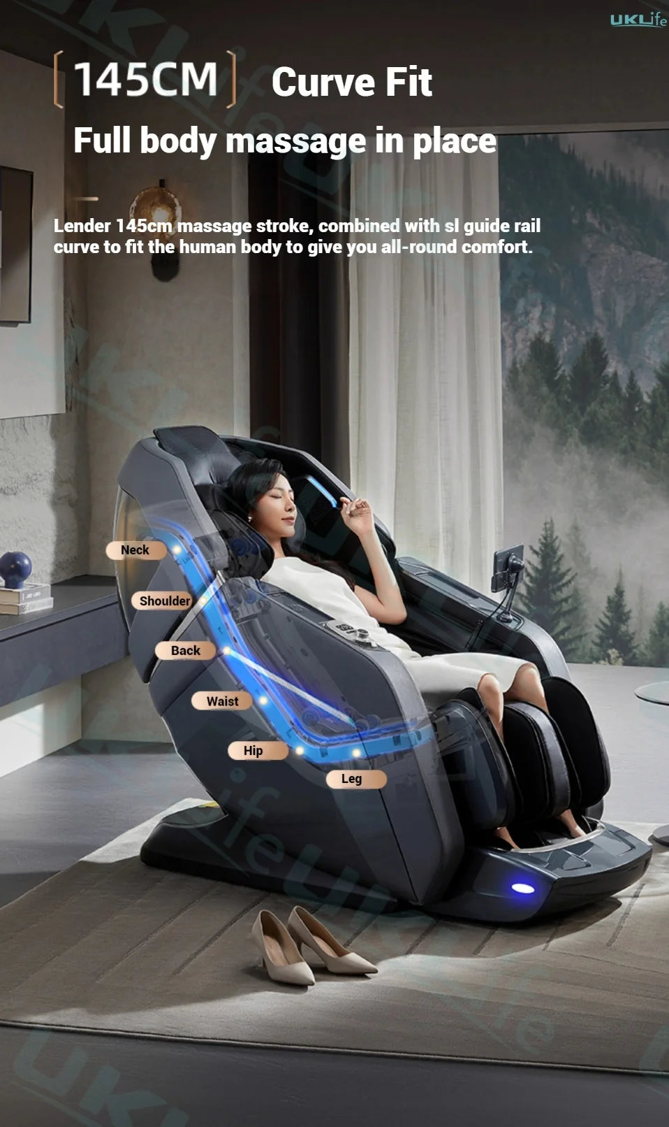 Tidesmit 4D Dual Core Full Body Massage Chair with Zero Gravity Relief Body Shaping Massage Equipment Tidesmit