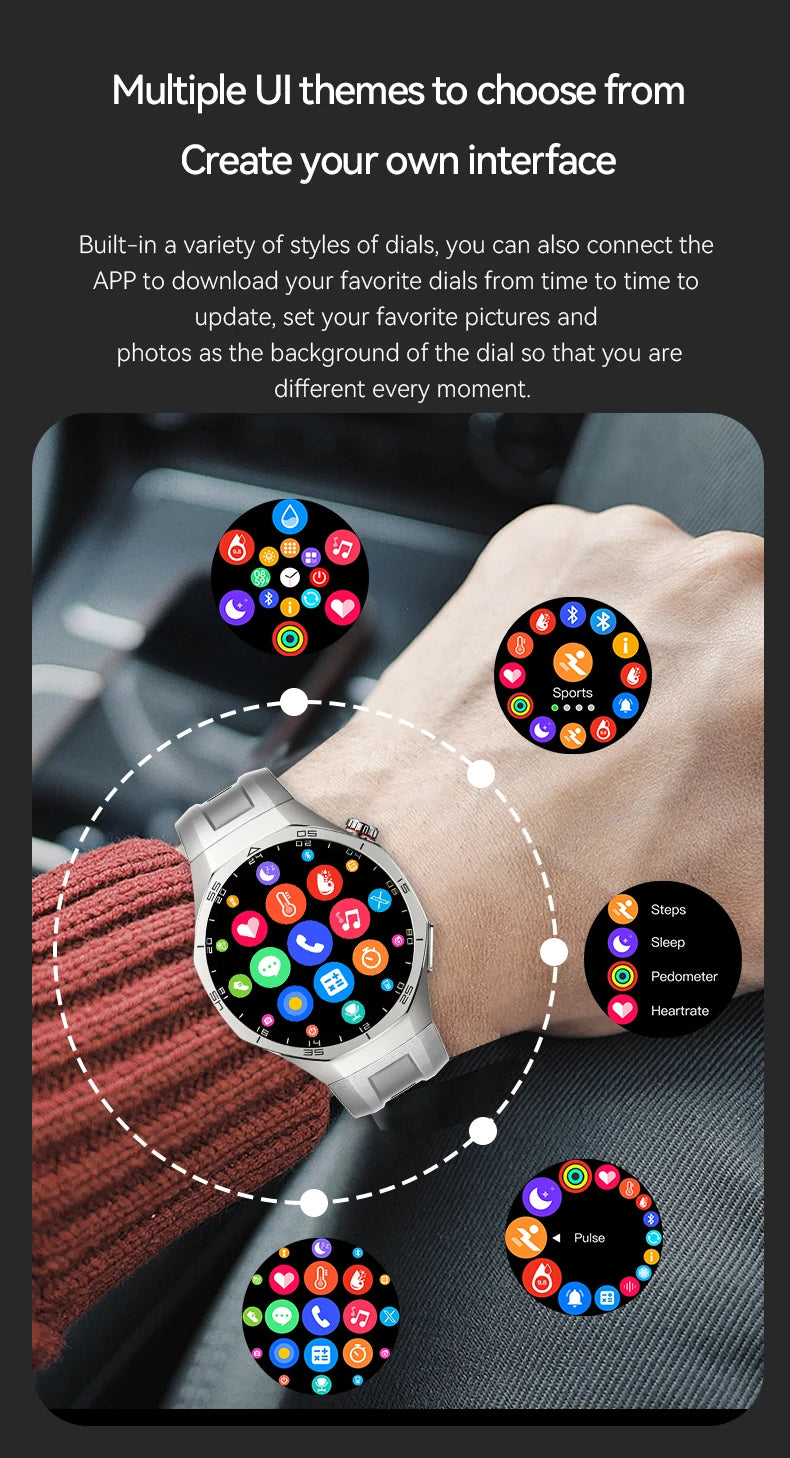 LAXASFIT Smart Watch 1.52" HD Game Dial Dynamic Dial Bluetooth Call Voice Assistant Wireless Charging Fitness Tracker