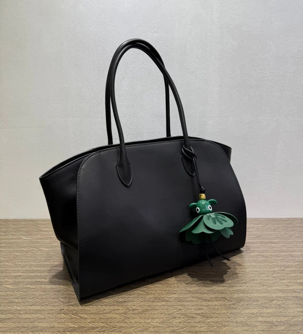 2026 high-quality genuine leather Marlo 12 inch 14 inch saddle leather tote bag, women's shoulder bag, high-end leather texture,