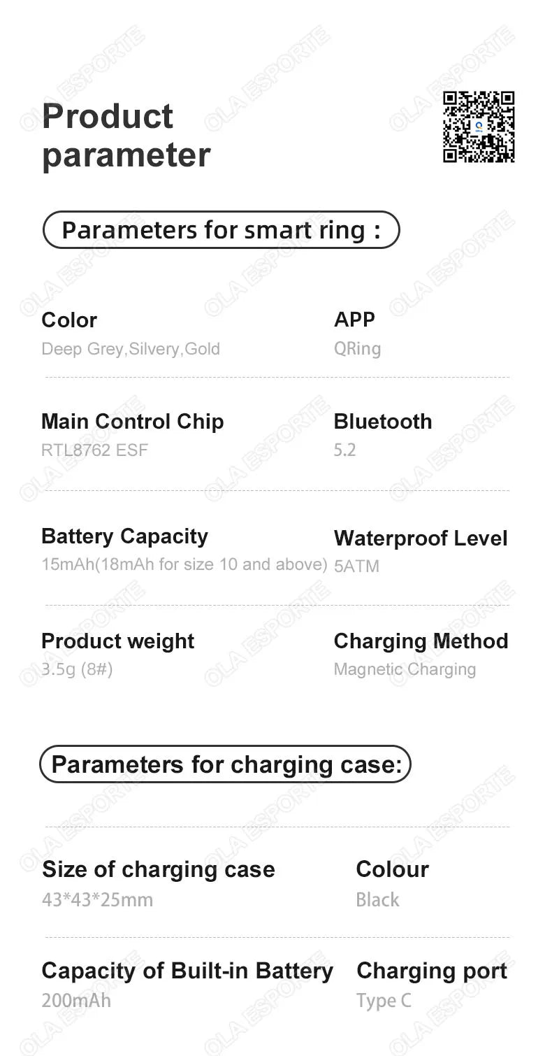 Tidesmit Smart Health Ring - Advanced Heart Rate & Oxygen Monitor Tidesmit