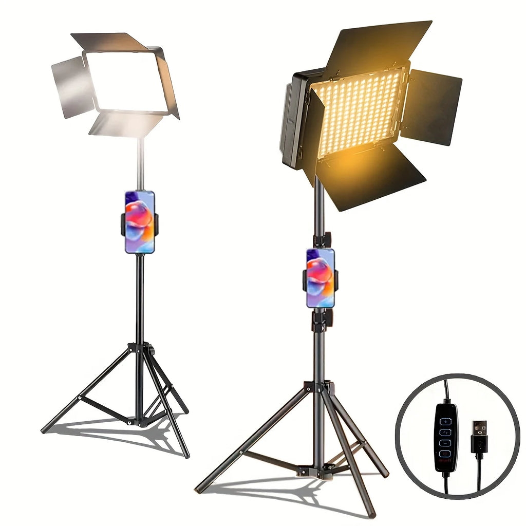 Square LED Ring Light with Adjustable Tripod - Studio Lighting Kit Tidesmit