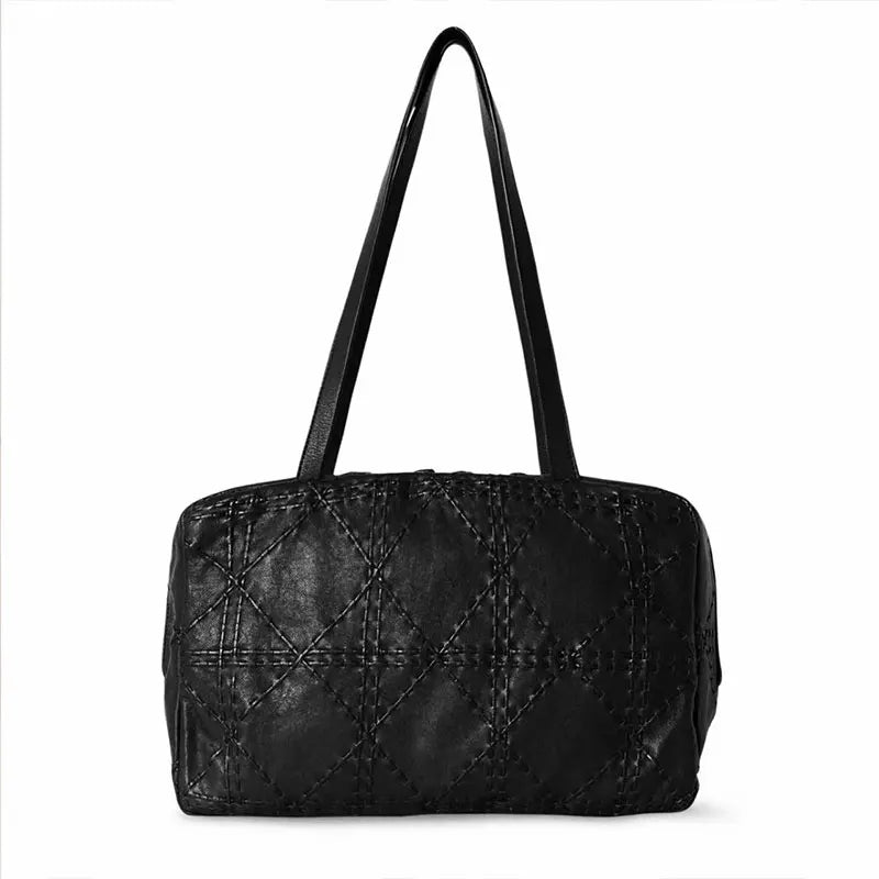 2025 autumn and winter new leather totem handmade bowling bag sheepskin shoulder bag high-quality sheepskin crossbody bag