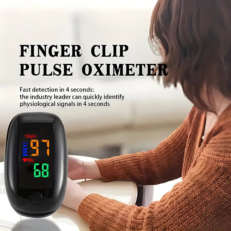 Finger Pulse Oximeter OLED Blood Oxygen Saturation Heart Rate Monitor Oxymeters Medical With Respiratory Digital Oximeter