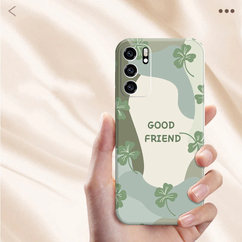 Samsung Galaxy Silicone Flower Case - Shock-Absorbing Square Cover Tidesmit